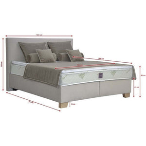 Bett Boxspring Jacob 160x200, beige, inkl. Matratze und Topper