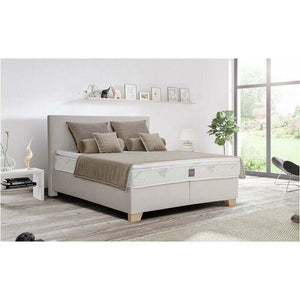 Bett Boxspring Jacob 160x200, beige, inkl. Matratze und Topper