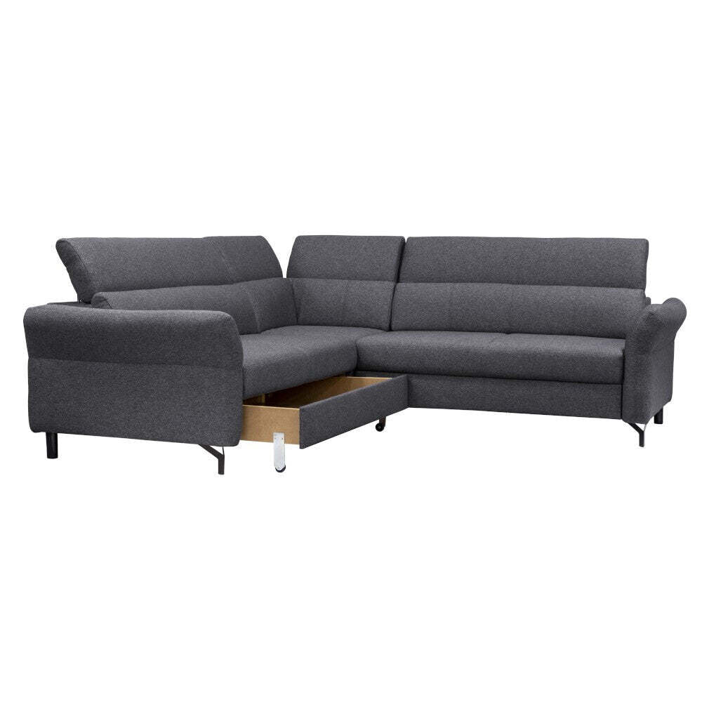 Ecksofa Grandola Sofa linke Ecke dunkelgrau