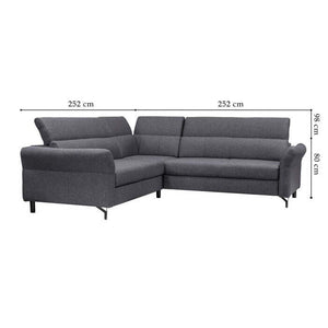 Ecksofa Grandola Sofa linke Ecke dunkelgrau