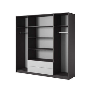 Kleiderschrank Klaudia - 200x202x57 cm (graphit/weiß)