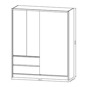 Kleiderschrank Letia - 184x214x62 (weiß)